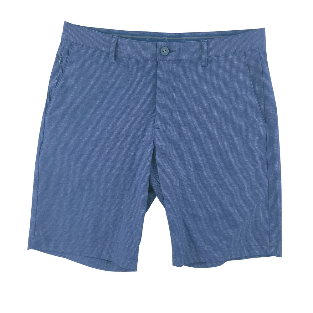 Tommy Bahama Shorts Mens 34 Blue Geometric Stretch Microfiber Chino 10" Inseam
